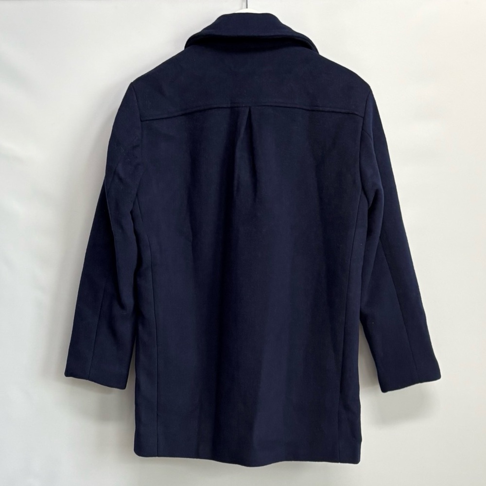 NWT Anthropologie Maeve Double-Breasted Oversized Wool-Blend Coat in Navy Blue - Picture 10 of 13